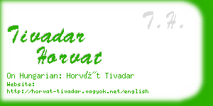 tivadar horvat business card